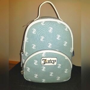 NWT Juicy Couture, denim bling backpack purse bag. New. Super cute!